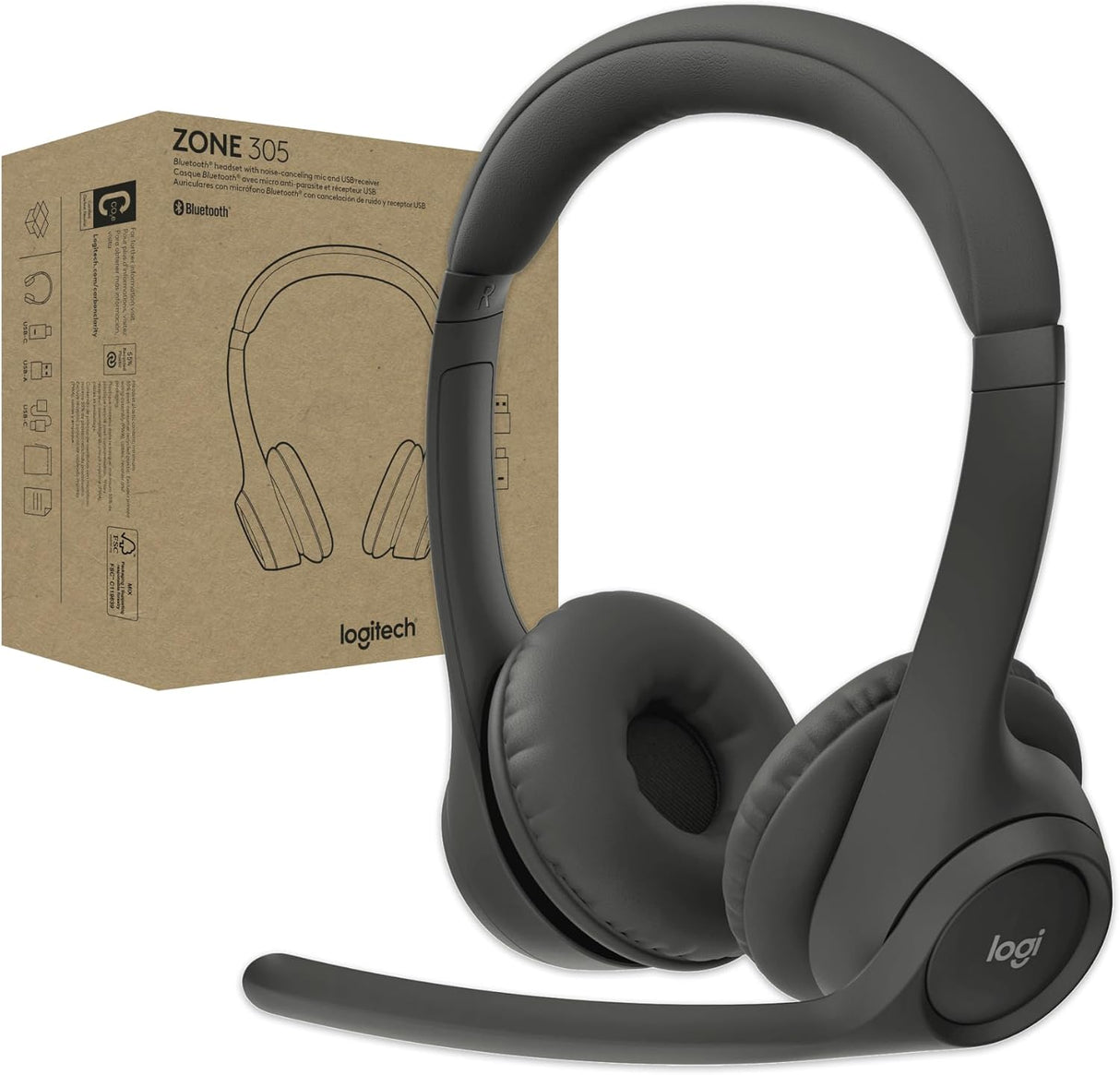 Auricular Bluetooth Logitech Zone 305, para Microsoft Teams
