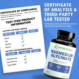 Magnesio Glycinato 500mg Cápsulas - Alta Absorción 120ct
