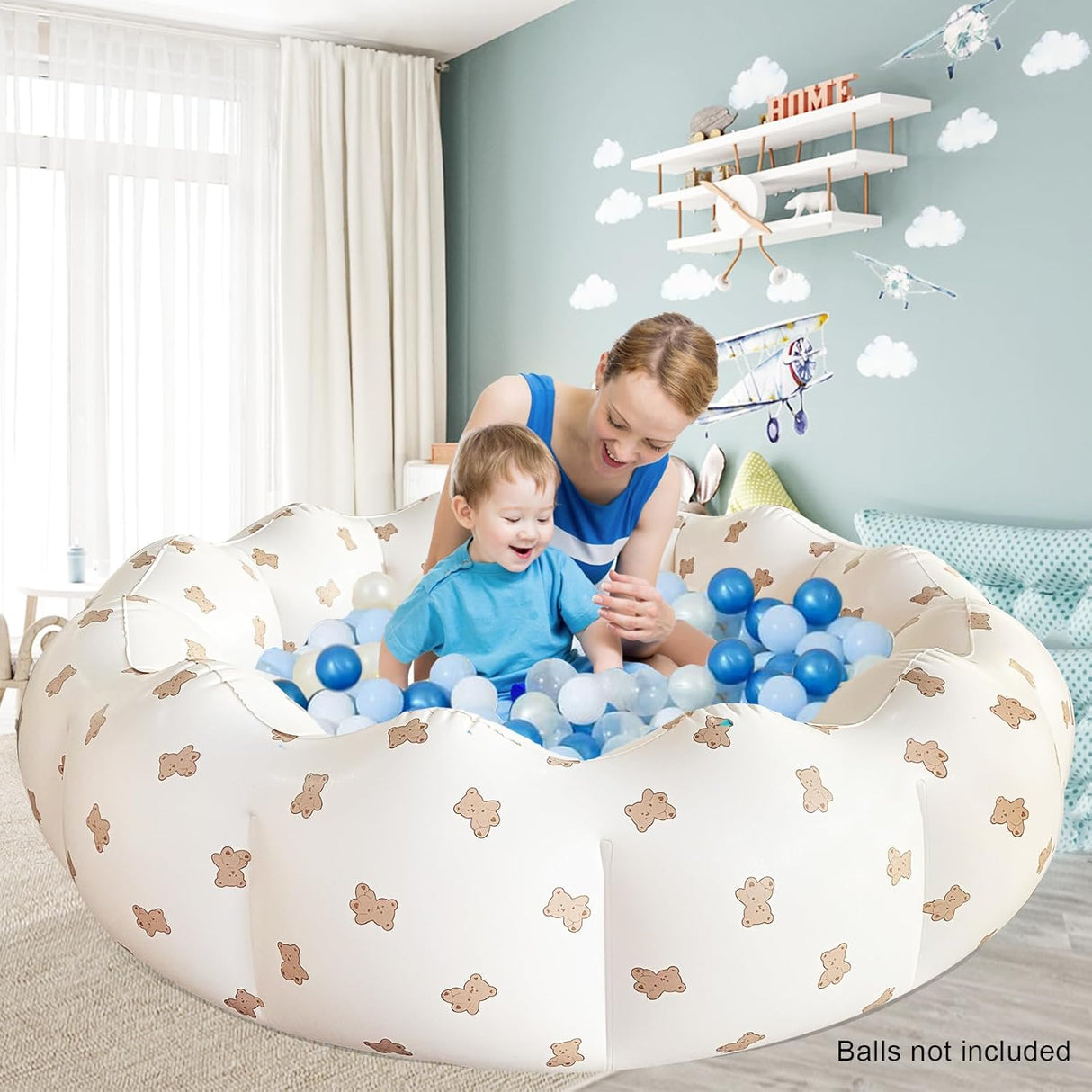 Piscina Inflable para Bebés, Portable, 35.4x9.8 in, Bear