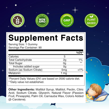 Vitamatic sin azúcar para niños, 1 mg, 90 gomitas, 60 gomita