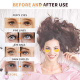 Máscaras de ojos de oro de 24 quilates para ojeras