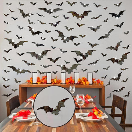 Stickers de Murciélago 3D Halloween, Decoración Removible