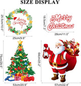 Adhesivos Navideños Yusongirl, Santa, Árbol, Nieve, Reutilizables