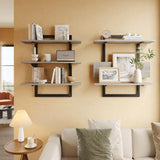 Estanterías Flotantes Bestier, 24 con Soportes Plegables 3 Niveles