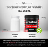 NutraChamps Gomas de Creatina 120 5g Sin Azúcar para Deportistas