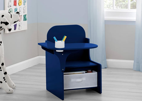 Escritorio con silla y compartimento para niños azul marino