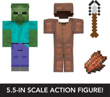 Figura Zombie Minecraft Mattel, 5.5 con 4 Accesorios