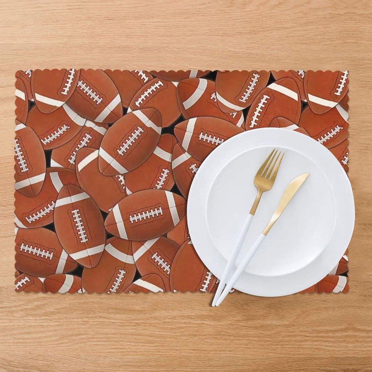 Manteles de mesa de fútbol, set de 6, antideslizantes, 12x18