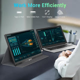 Monitor portátil KYY 15.6'' FHD 1080P USB-C HDMI, ultradelgado