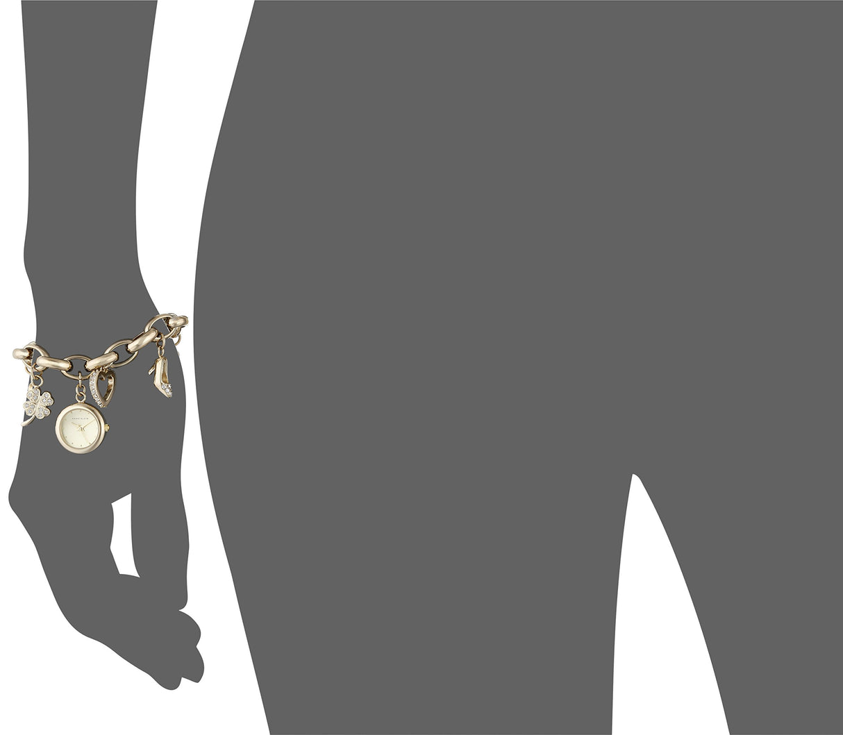 Reloj de pulsera con dije de oro y cristal Swarovski
