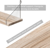 Estanterías Flotantes de Madera MITIME, Set de 3, Sin Taladro