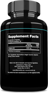 L-Arginina Prime Labs 1500mg - Flujo Sanguíneo y Energía