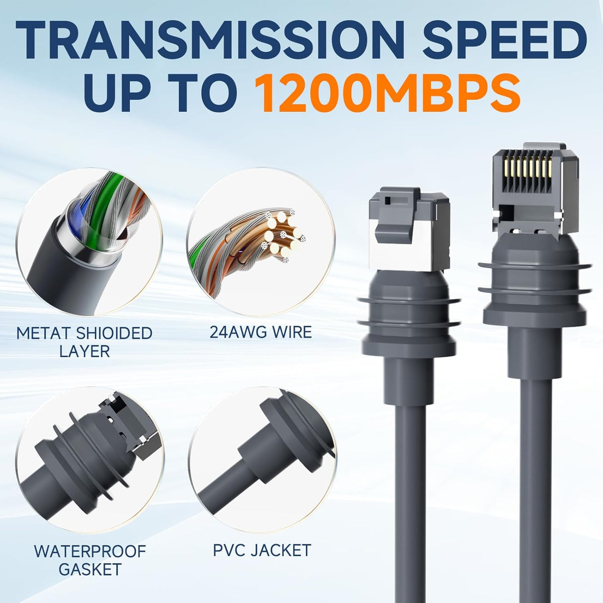 Cable Starlink Gen 3, Reemplazo 150ft, Resistente al Agua