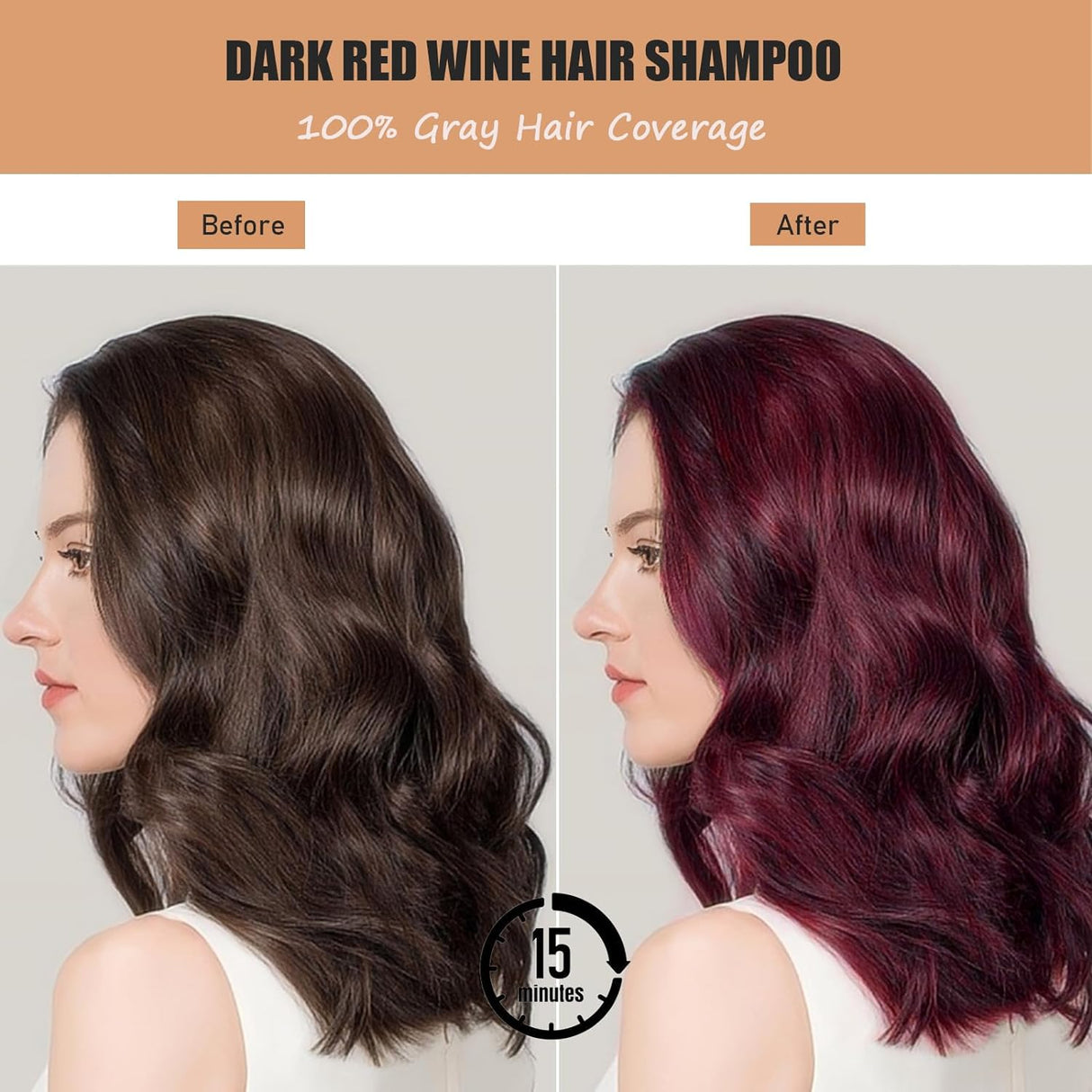 Champú instantáneo para color de cabello rojo