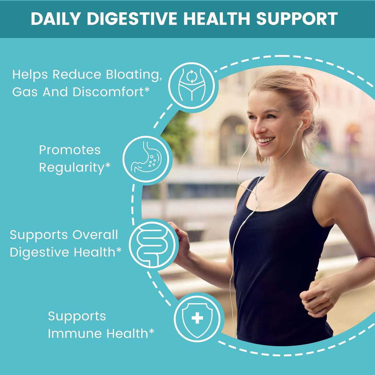Suplemento salud inmune y digestiva probióticos y prebiótico