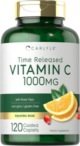 Carlyle Vitamina C 1000mg Caplets con Rosa HIPS suplemento