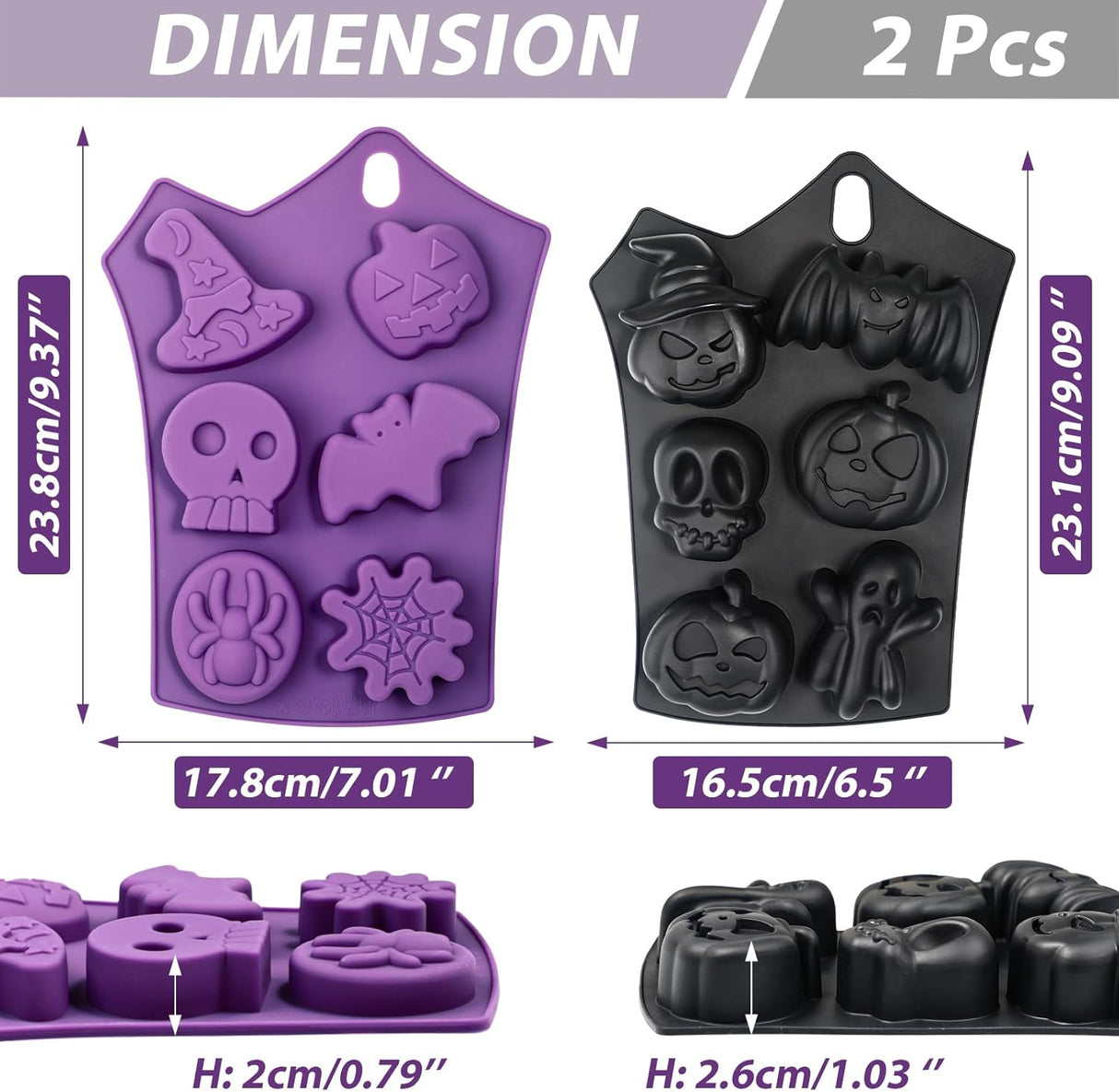 Moldes para Cake Pops Halloween Webake, Silicona, Pack de 2