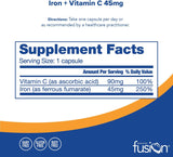 Suplemento de hierro de 45 mg con vitamina C  60 unidades