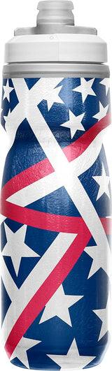 CamelBak Podium Chill Botella de agua aislada para bicicleta, botella fácil de apretar, se adapta a la mayoría de jaulas de bicicleta, 21 onzas, Estados Unidos