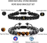 Pulseras de cuentas con iniciales para hombre
