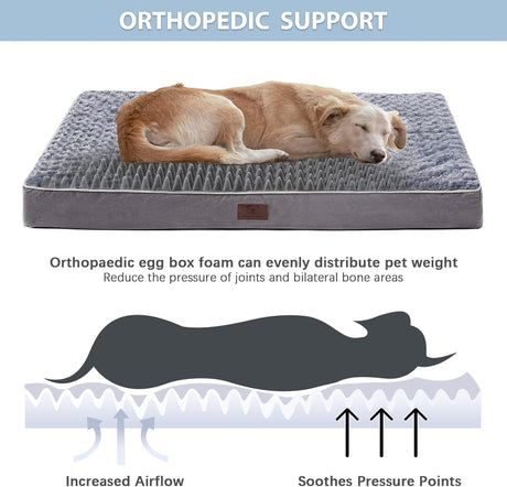 Cama ortopédica grande para perros WNPETHOME, espuma, 35x23x3