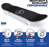 Patineta completa para principiantes, 31"x8", 7 capas, doble patada