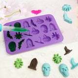Moldes de Silicona para Chocolate, 2 Piezas, Halloween 3D