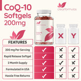 CoQ10 Puro 200mg 120 Cápsulas Blandas de Absorción Rápida