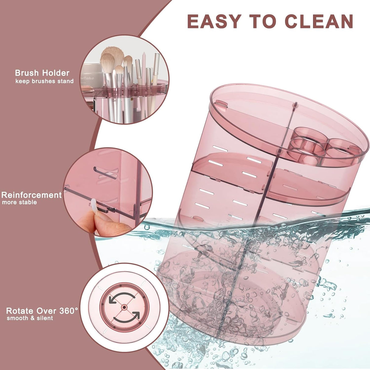 Organizador de maquillaje giratorio con 8 capas ajustables