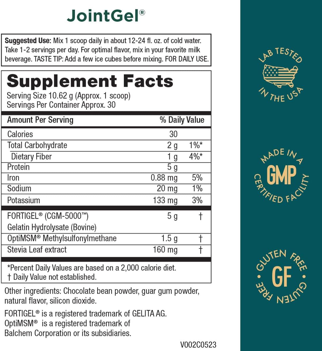 Purity Products JointGel Fórmula - Colágeno + MSM - 30 Serc.