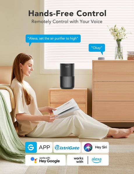 Purificador de Aire GoveeLife HEPA, Control Smart, Mini