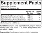 Suplemento Triphala Orgánica 1500mg 45 Porciones Sin Gluten