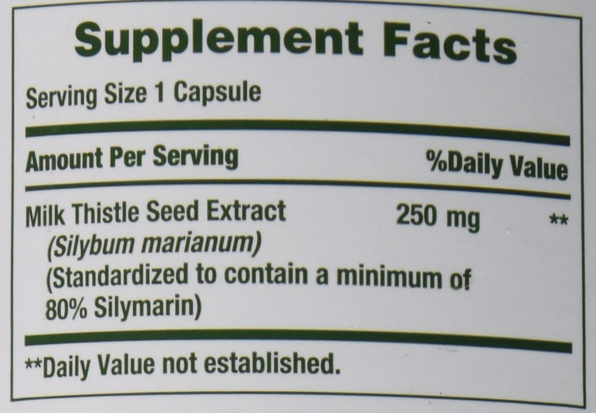 Nature's Bounty Milk Thistle 250 mg Cápsulas 200 ea