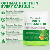 Aceite de Orégano en Cápsulas, 2 en 1 con Semilla Negra, 240 cápsulas