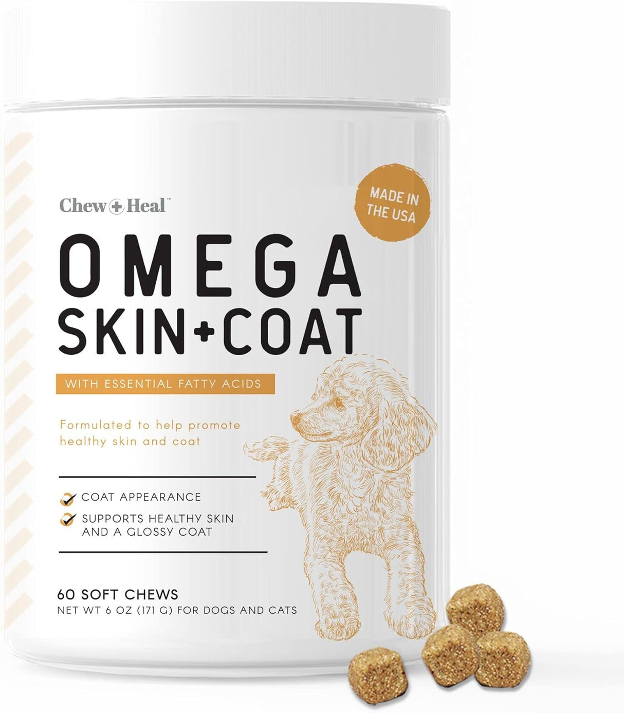 Vitaminas Aceite de salmón para masticar curar para perros