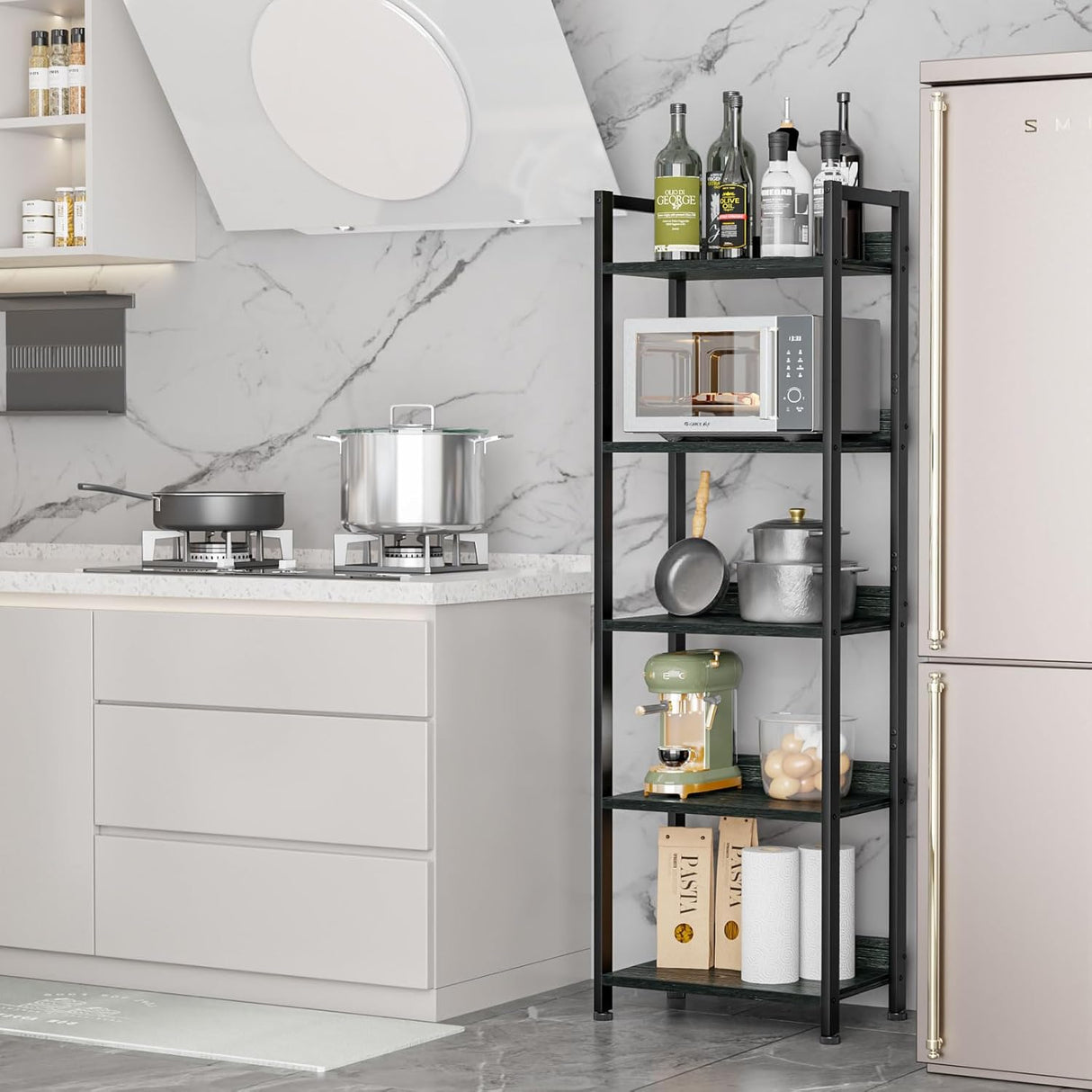Estantería Furologee 5 Niveles con Cajón, Rack de Cocina