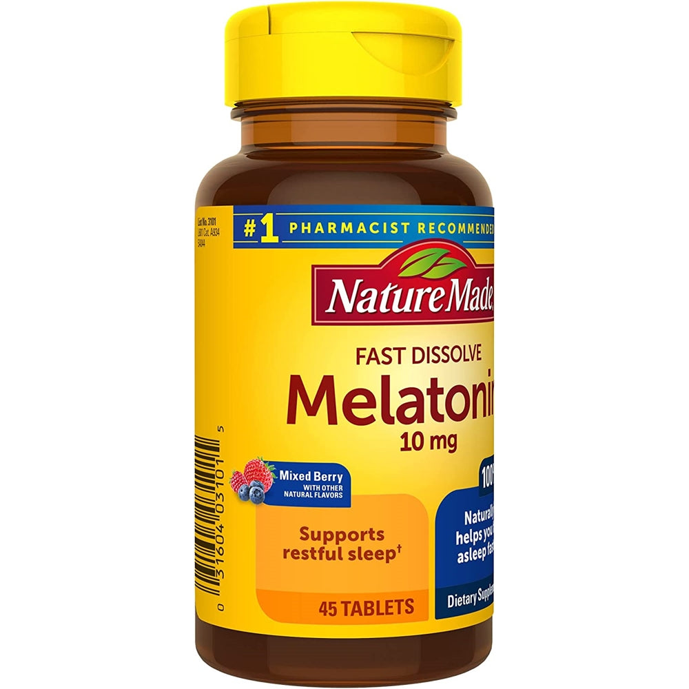 Suplemento Melatonina de disolución rápida de 10 mg  45 tab