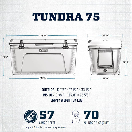 Nevera YETI Tundra 75: Aislamiento, resistente, modelo 75