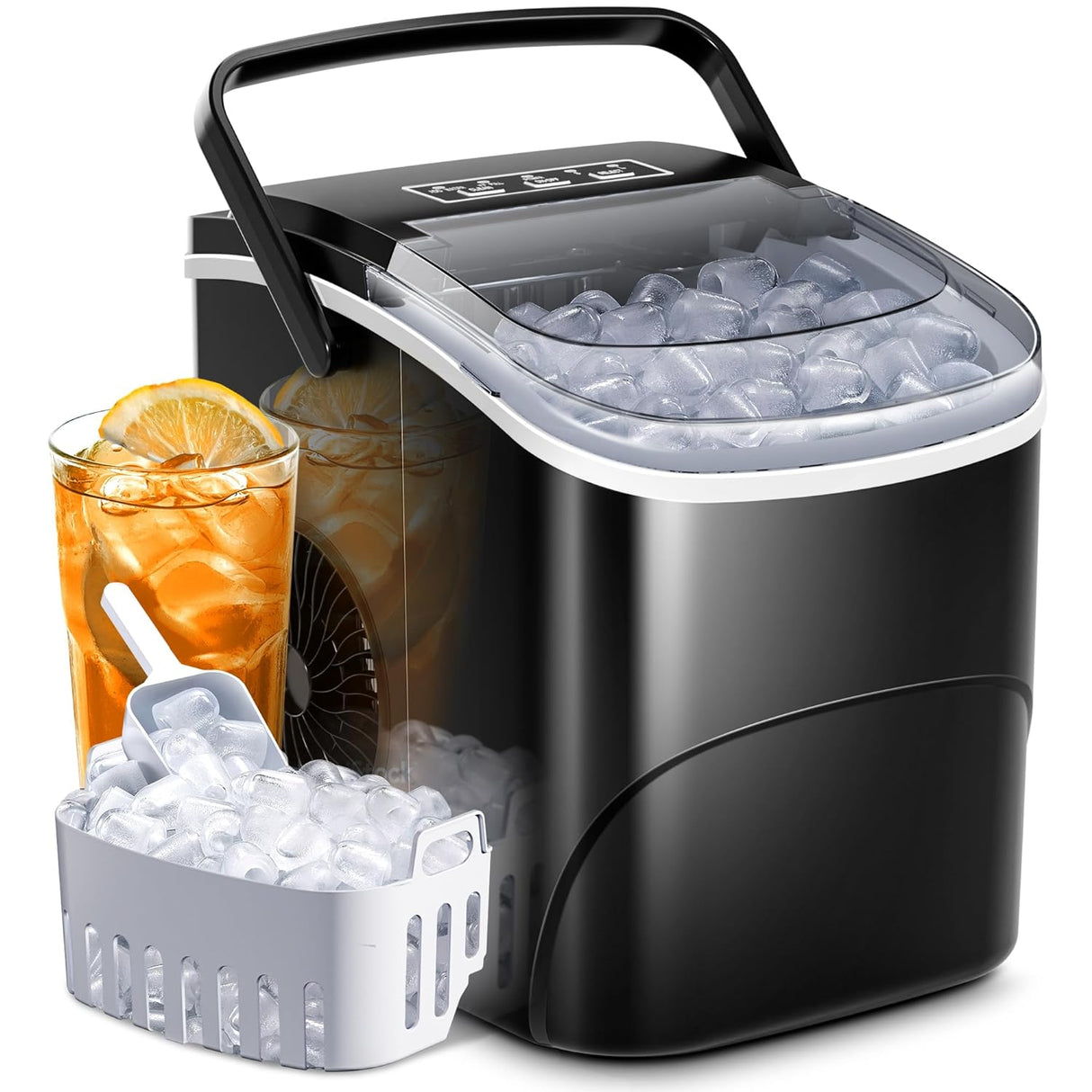Máquina de Hielo AGLUCKY, 26.5Lbs/24H, 9 Cubos en 6 Mins