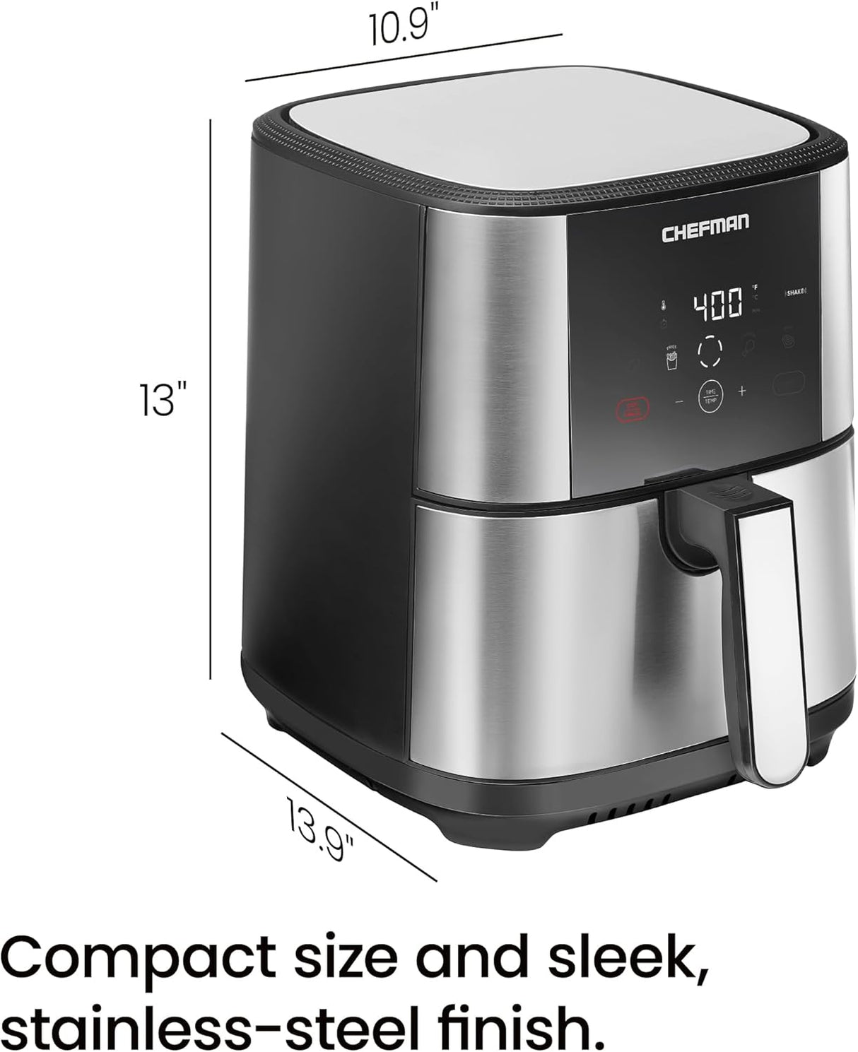 Freidora de aire Chefman TurboFry 5 Qt, control digital táctil