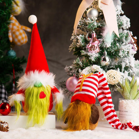 Adornos Navideños Gnomos Suecos 2-Pack, Hecho a Mano, Tomte