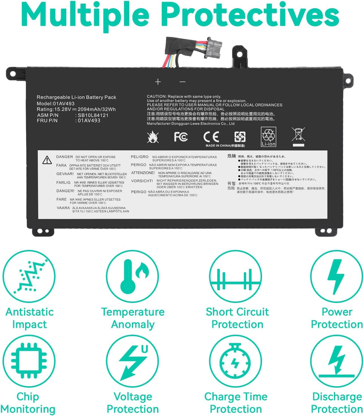 Reemplazo de batería para Lenovo ThinkPad T570 T580 P51S P52S