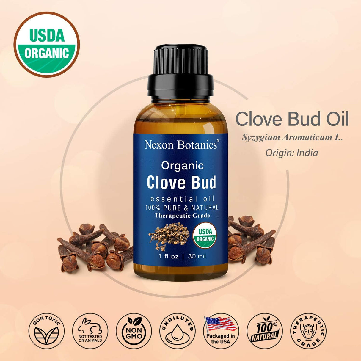 Aceite esencial de clavo orgánico para aliviar el dolor