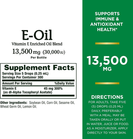 Aceite de Vitamina E, Apoyo Inmune y Antioxidante, 30,000IU