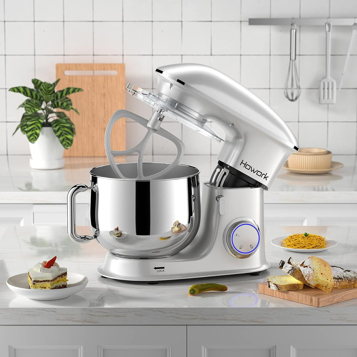Mezcladora de Cocina HOWORK 8.5QT 660W 6+P Velocidades