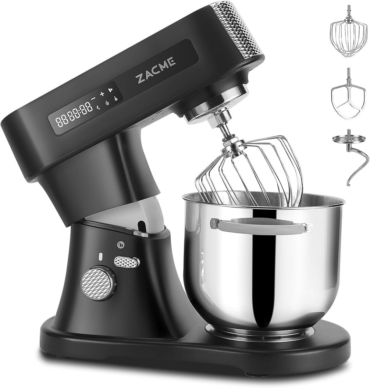 Batidora de pie 7.4QT 800W con 3 accesorios de acero inoxidable