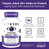 Viteyes Adulto 50+ para la vista, Luteína, Omega-3, 90 Cápsulas