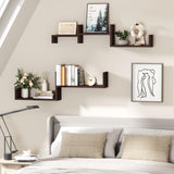 Estantes Flotantes SRIWATANA para Pared, Set de 5, Madera