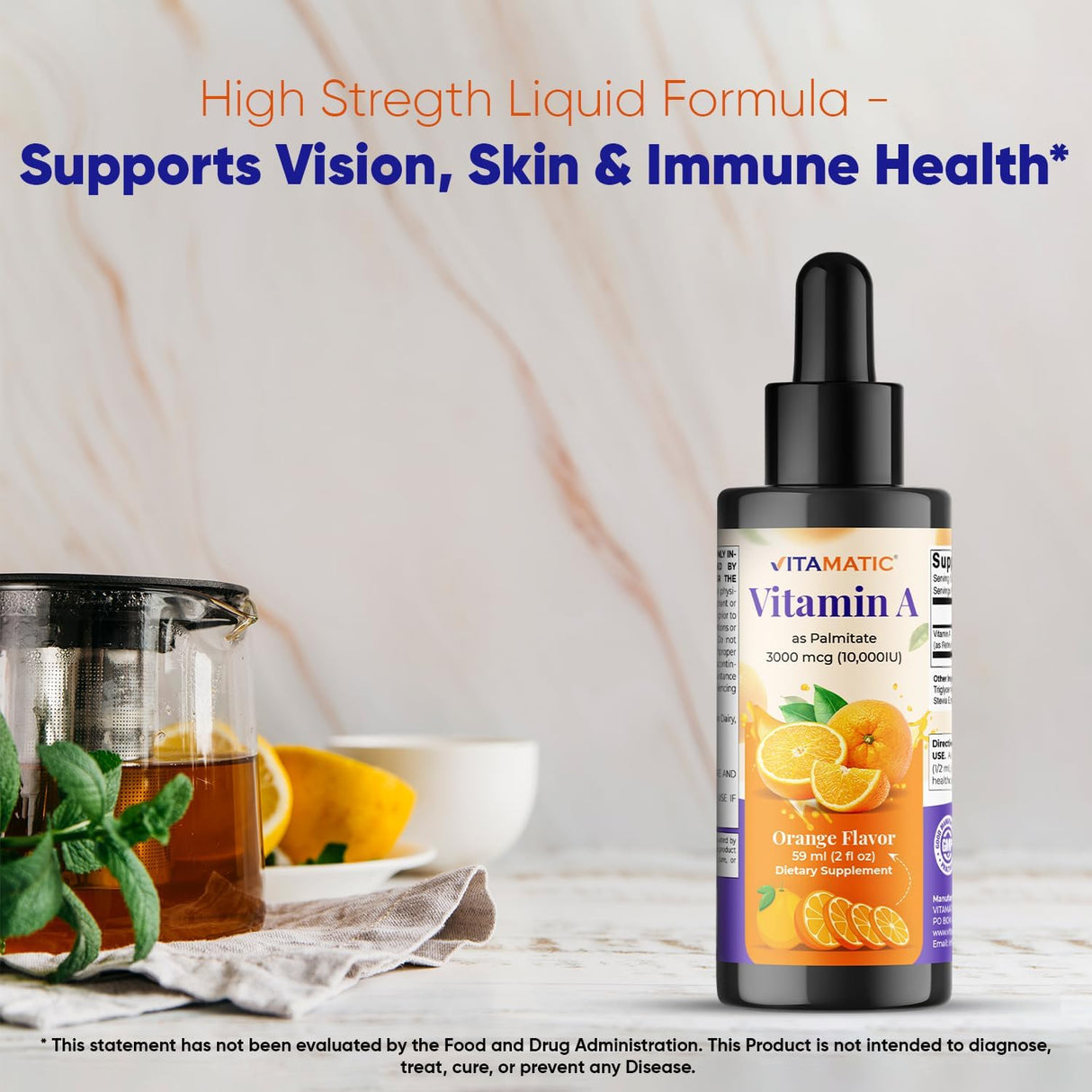 Vitamatic Vitamin A Líquido Sin Azúcar 10,000 IU 2 oz