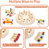 Juego de Memoria de Madera, Juguete Educativo Montessori, 3+ Años